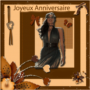 Gif joyeux anniversaire femme en noire